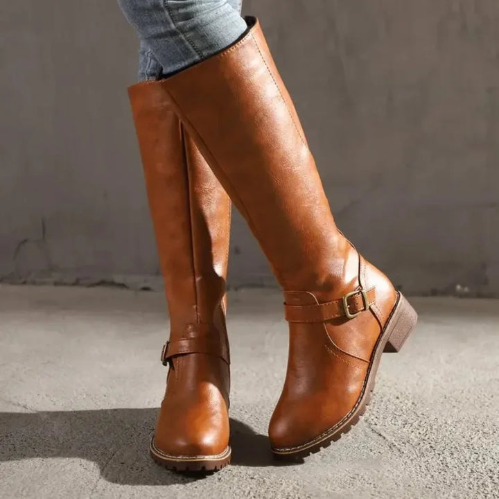 Women's Leather Mid Calf Boots
