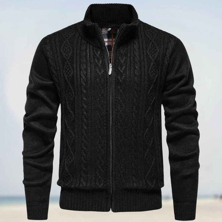 Men's Cashmere Knit Cardigan with Zipper