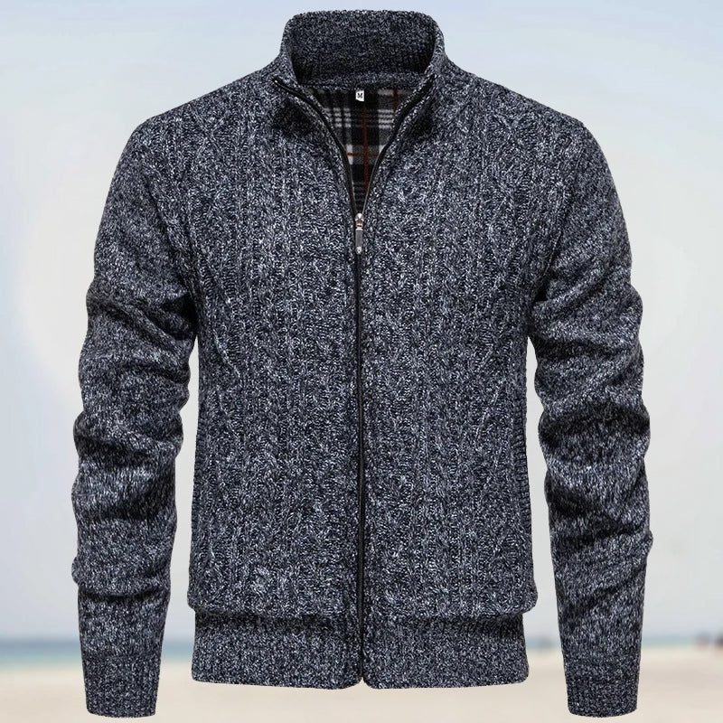 Men's Cashmere Knit Cardigan with Zipper