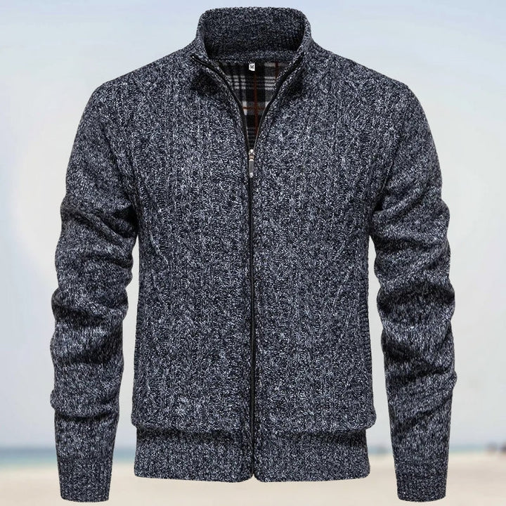 Men's Cashmere Knit Cardigan with Zipper