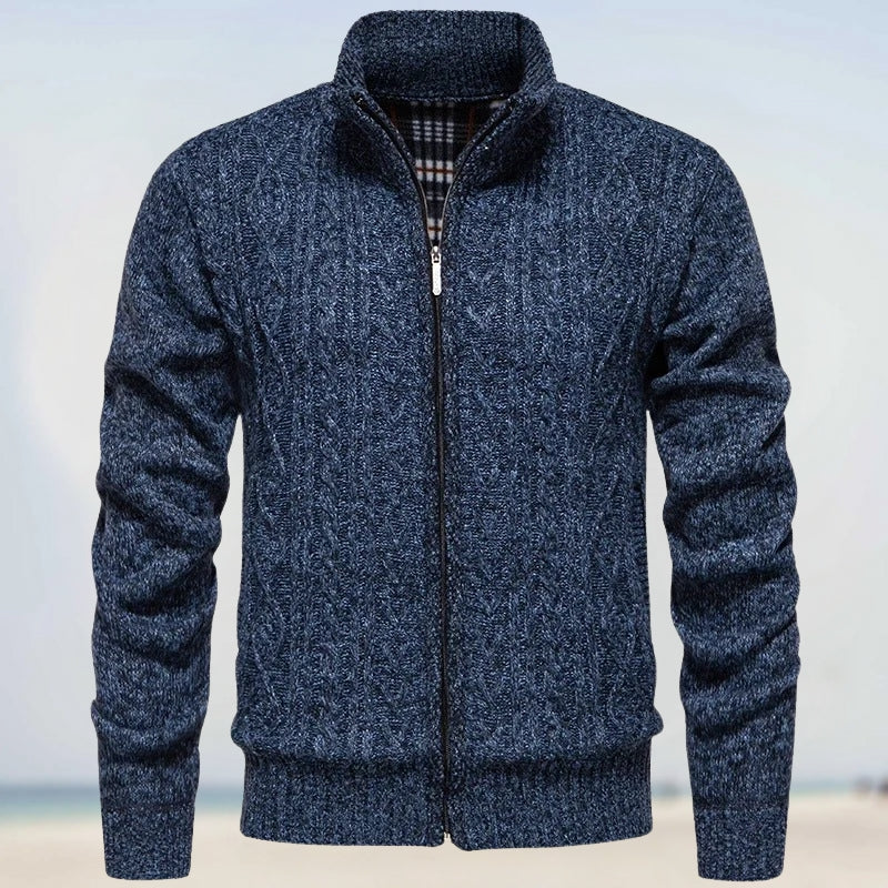 Men's Cashmere Knit Cardigan with Zipper