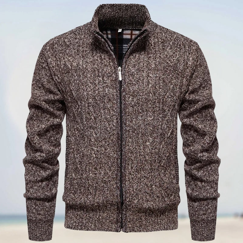 Men's Cashmere Knit Cardigan with Zipper