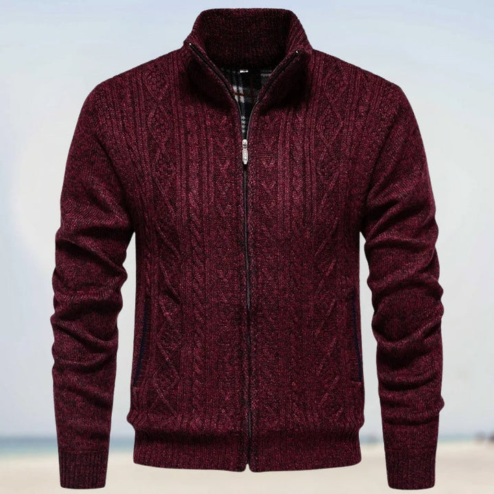 Men's Cashmere Knit Cardigan with Zipper