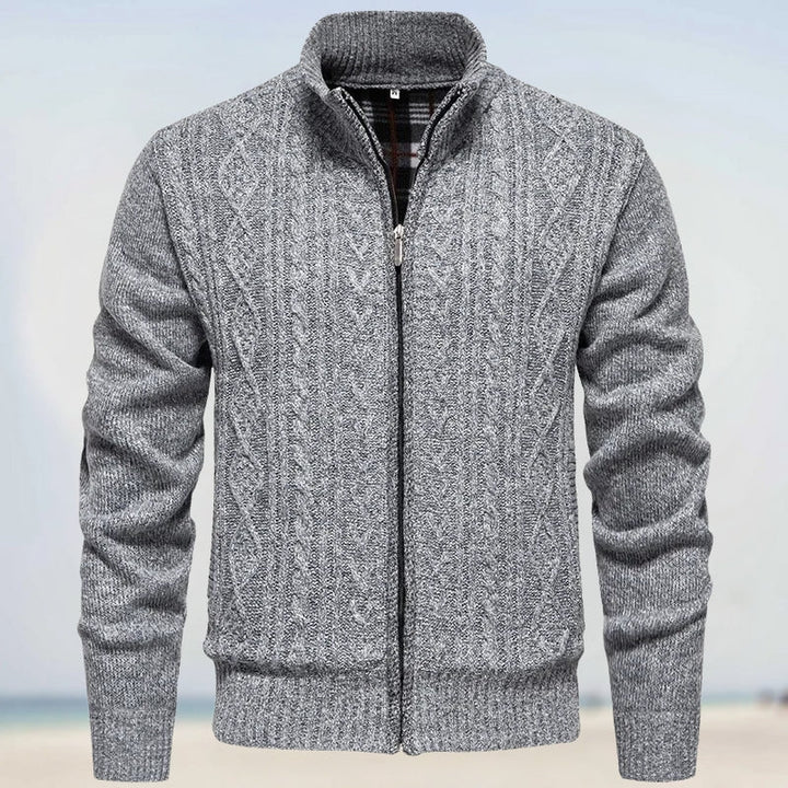 Men's Cashmere Knit Cardigan with Zipper