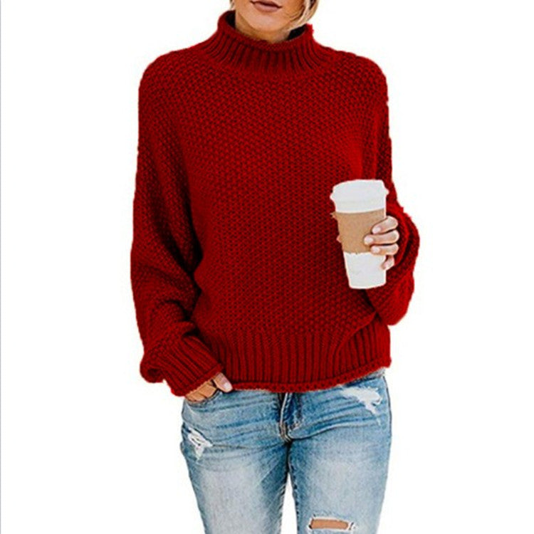 Women's Chunky Knit Turtleneck Jumper