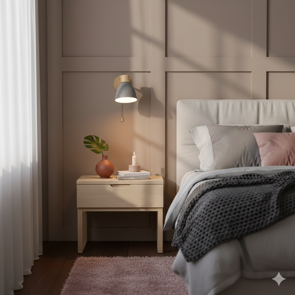 Adjustable Wall Sconce with Wooden Base and Metal Shade Swing Arm Reading Lamp - Image 24