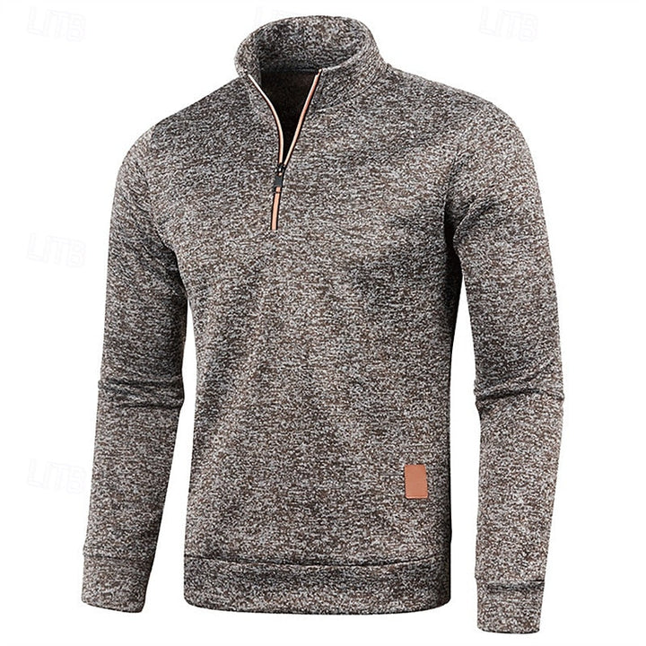 Men's Quarter Zip Textured Jumper