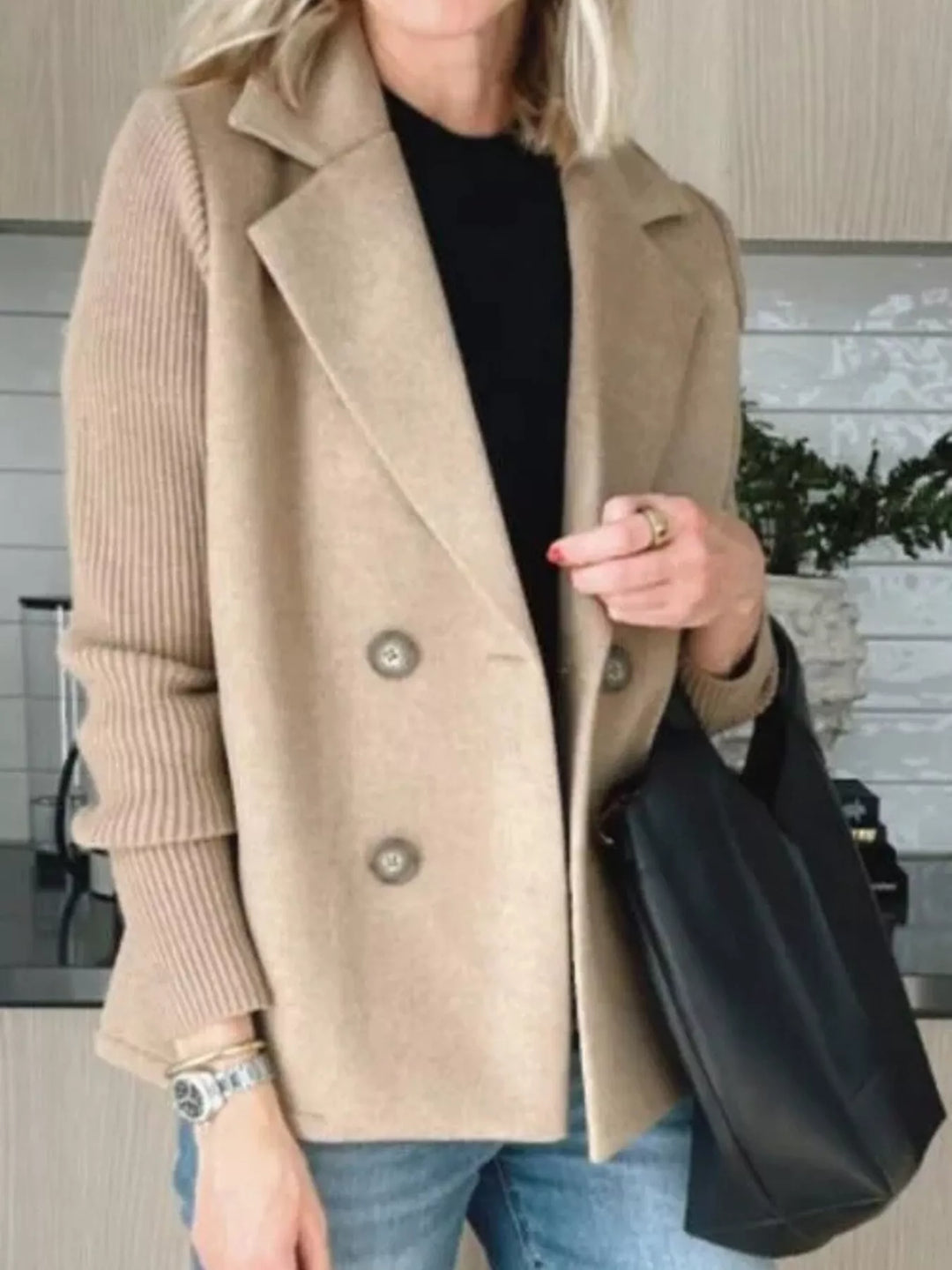 Women's Mid-Length Shawl Collar Coat