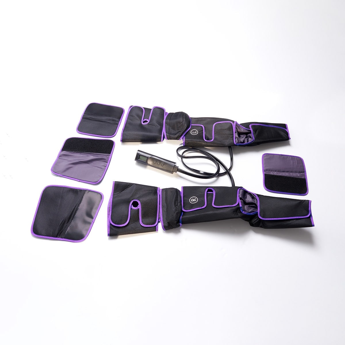 Air Compression Leg Massager with Heat Remote Control and Foot Pads - Image 4