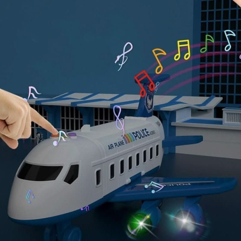 Airplane Toy Playset with Foldable Tracks Working Crane and Mini Vehicles - Image 7