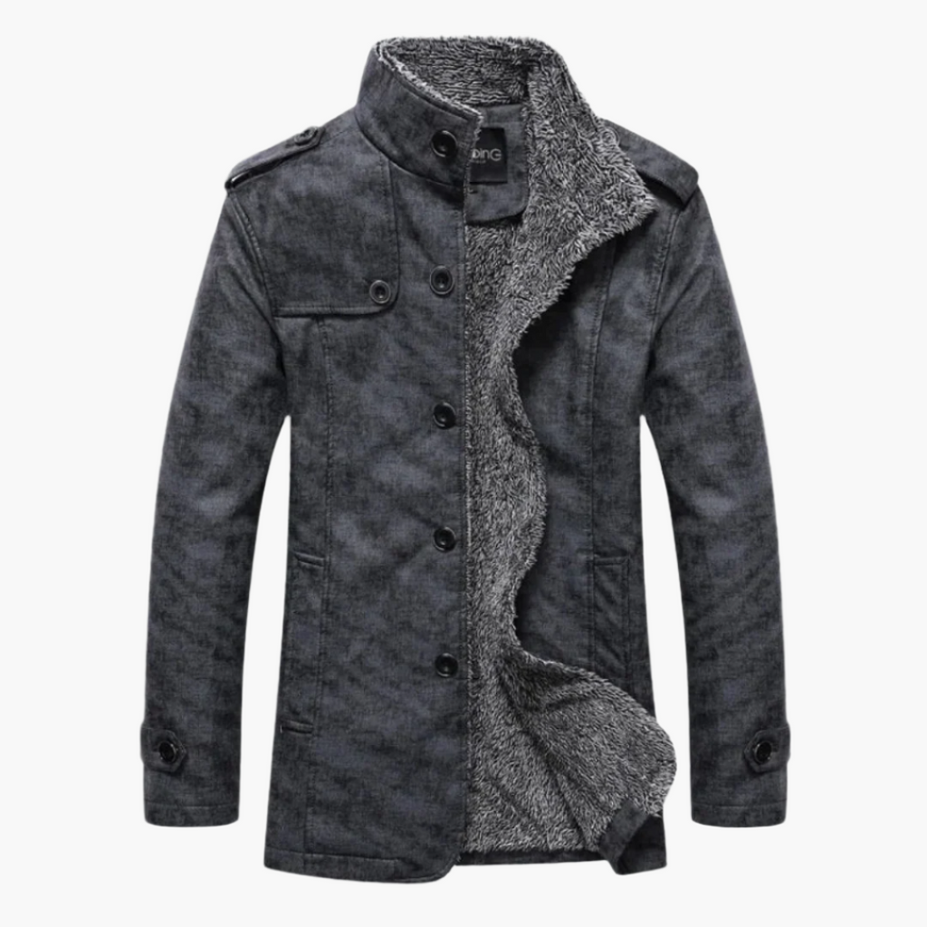 Abrigo con cuello mao y botones para hombre