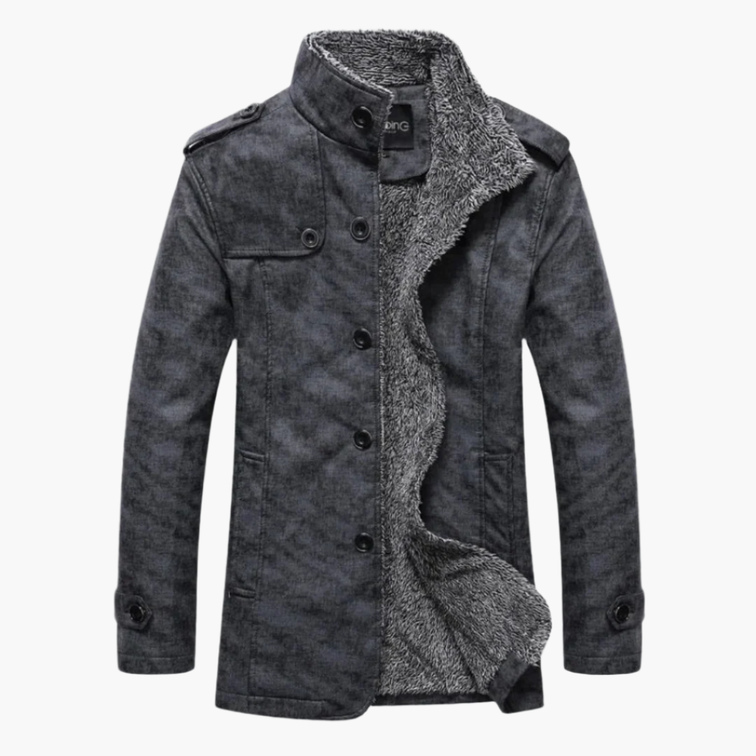 Men's Stand Collar Button Coat