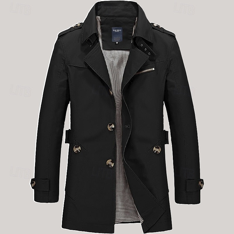 Men's Long Single Breasted Overcoat