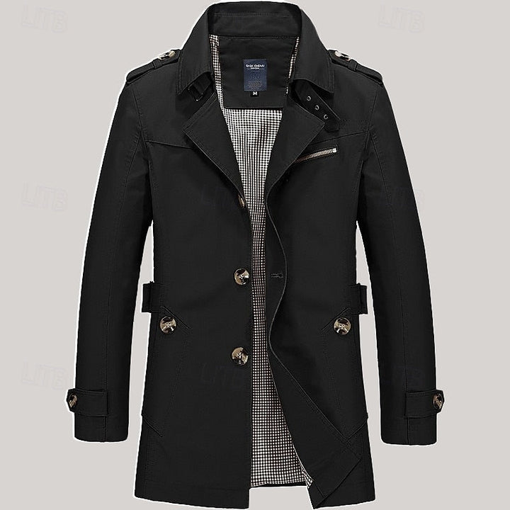 Men's Long Single Breasted Overcoat