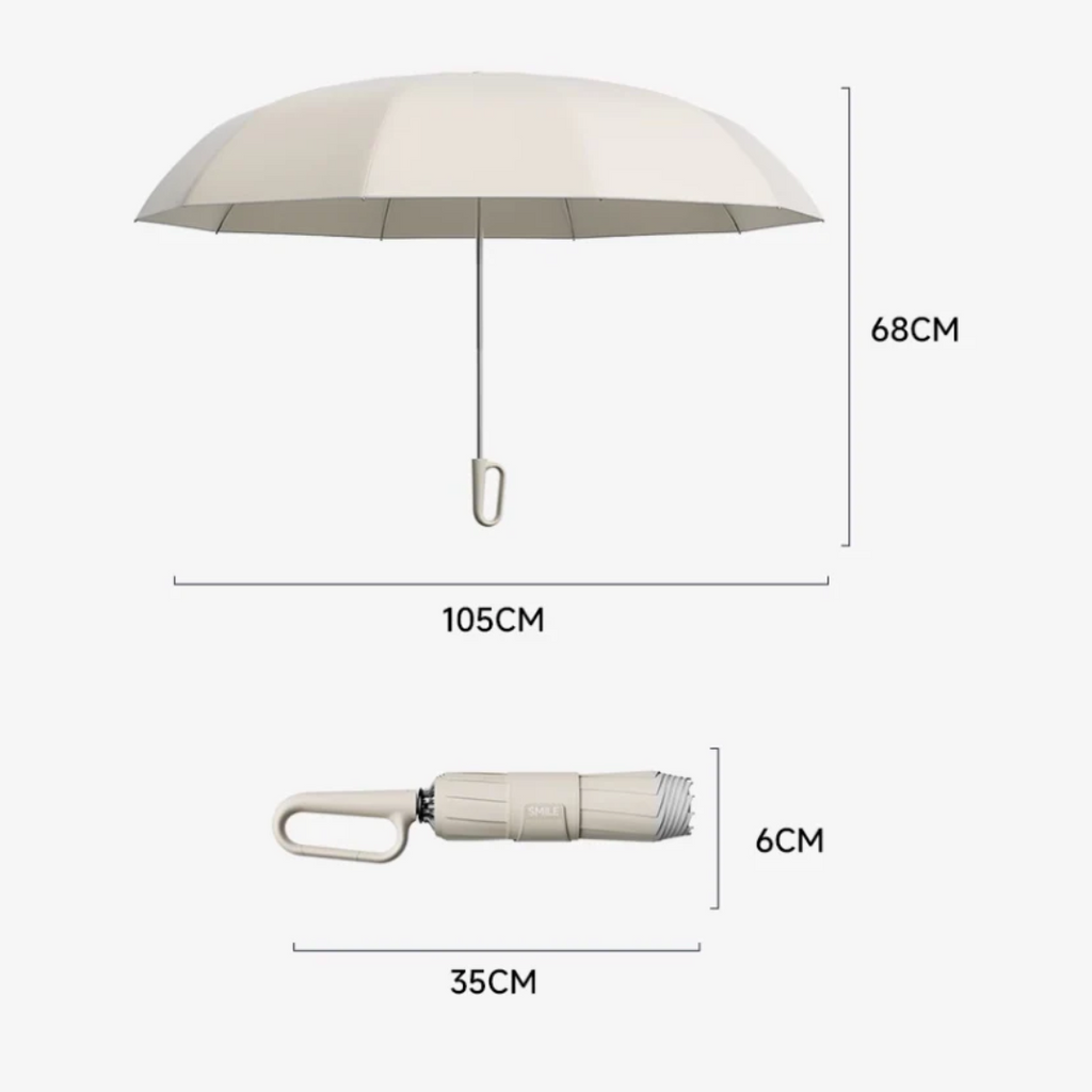 Automatic Inverted Umbrella with Wind-Resistant Ribs and Carabiner Handle - Image 11