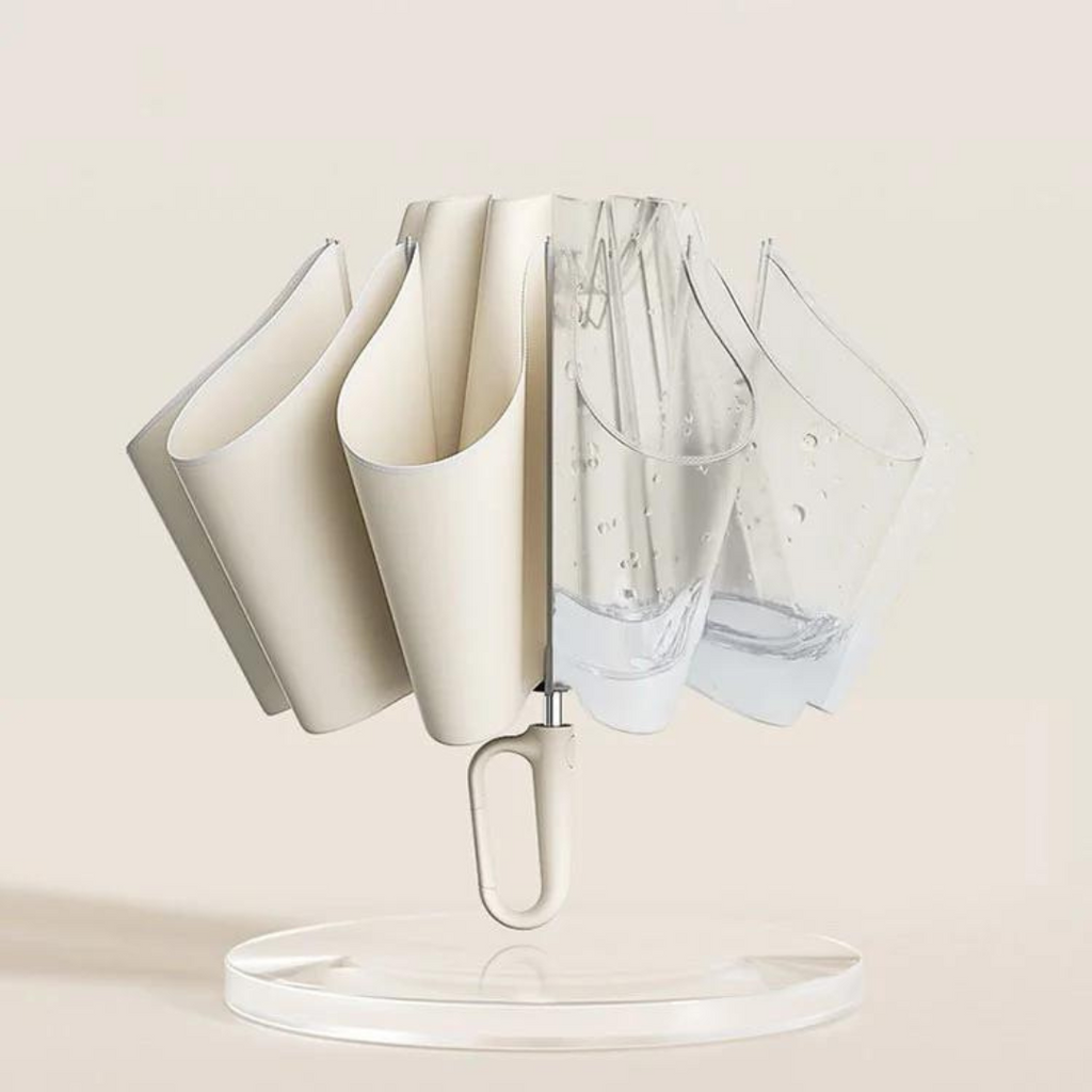 Automatic Inverted Umbrella with Wind-Resistant Ribs and Carabiner Handle - Image 6