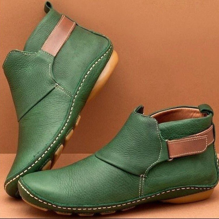 Women's Leather Strap Ankle Boots