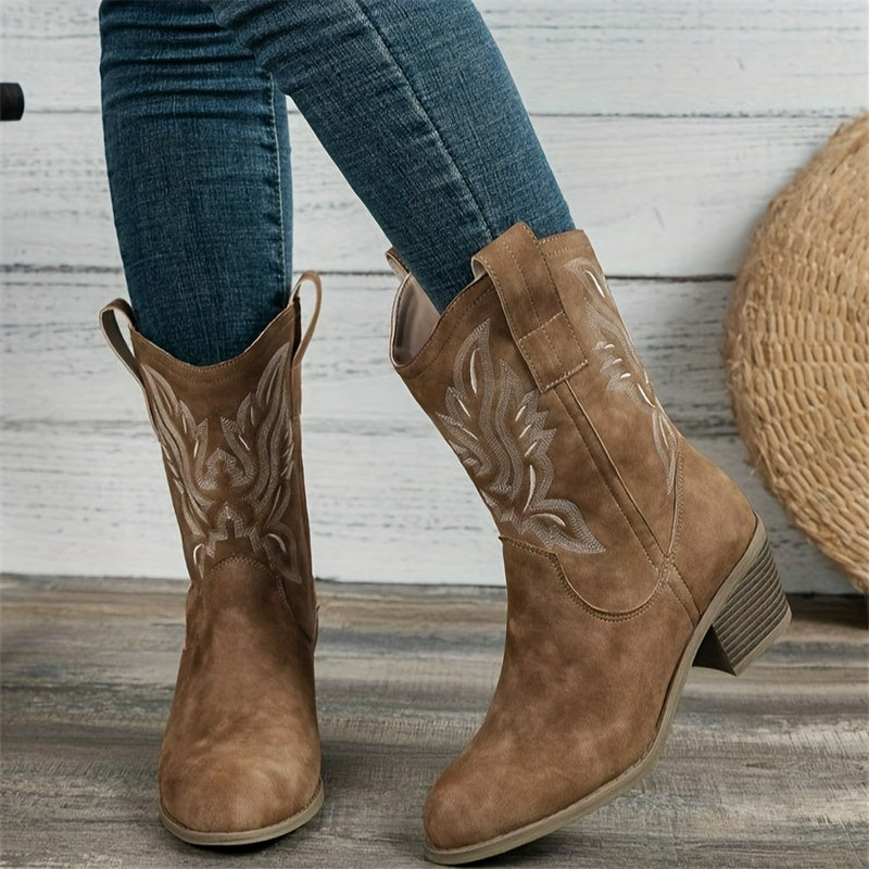 Women's Mid-Calf Western Cowboy Boots