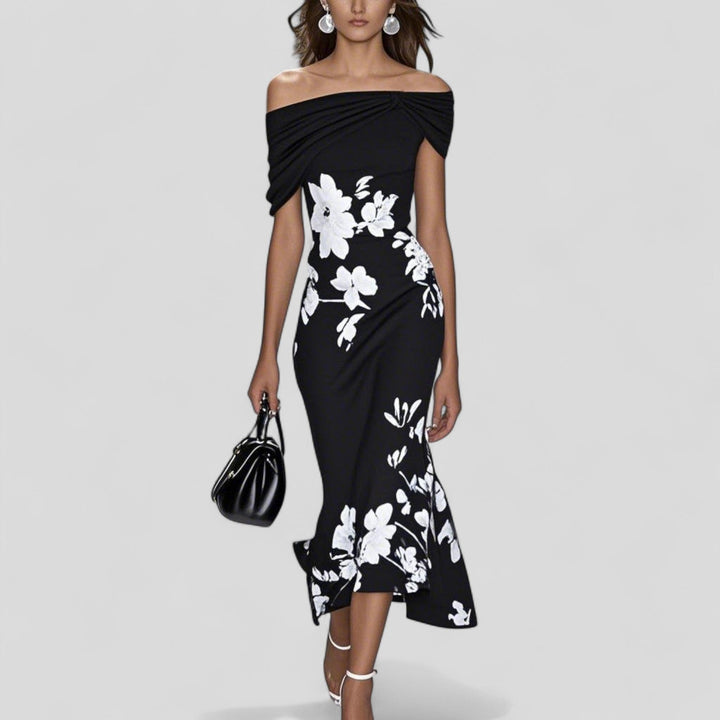 Elegant Patterned Midi Dress