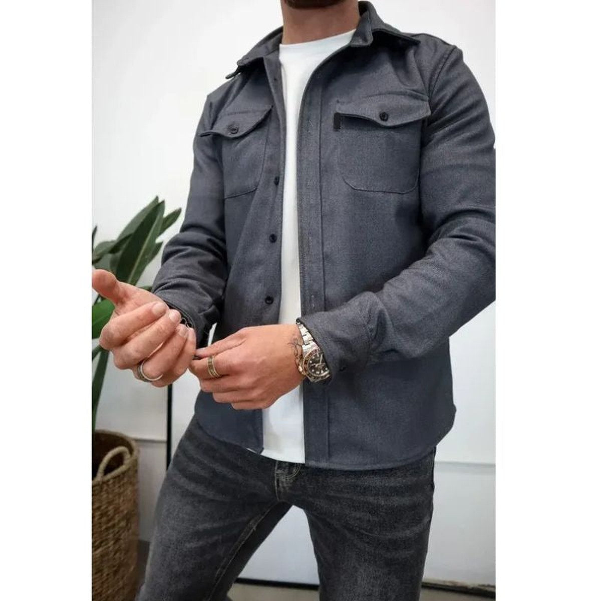 Men's Cotton Blend Overshirt