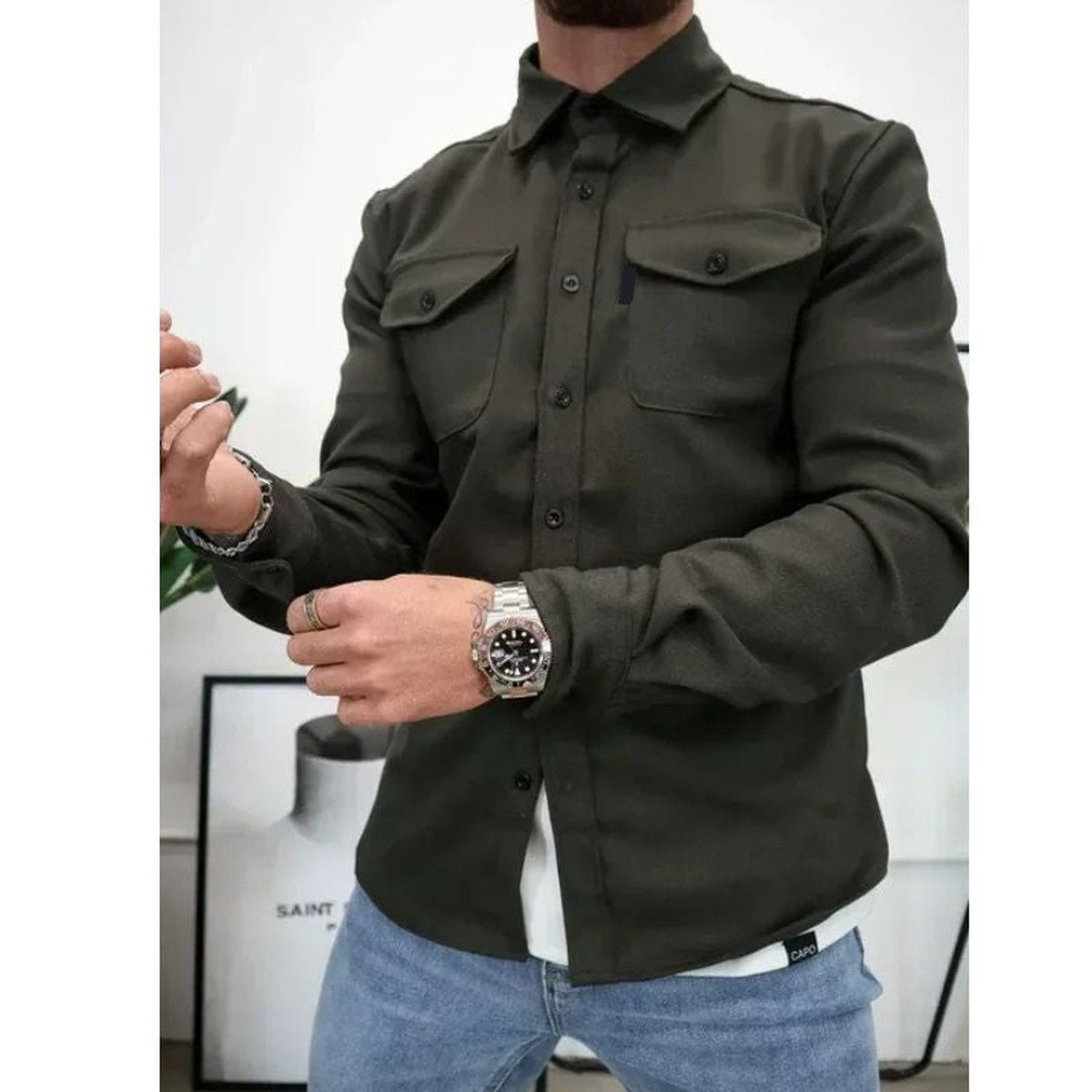 Men's Cotton Blend Overshirt