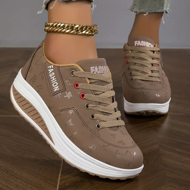 Women's Platform Lace Up Trainers
