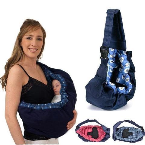Baby Carrier Sling Wrap with Padded Shoulder Strap and Safety Harness - Image 1