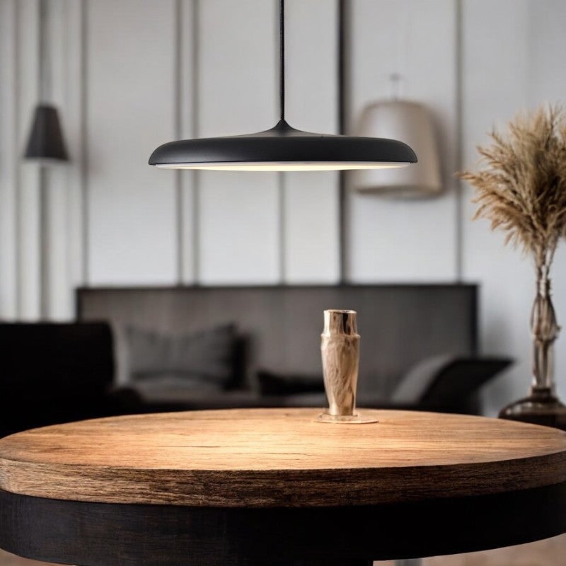 Bathroom Pendant Light Fixtures with Modern Minimalist Saucer Shade and Integrated LED - Image 5