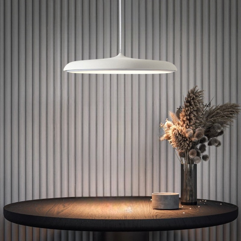 Bathroom Pendant Light Fixtures with Modern Minimalist Saucer Shade and Integrated LED - Image 6