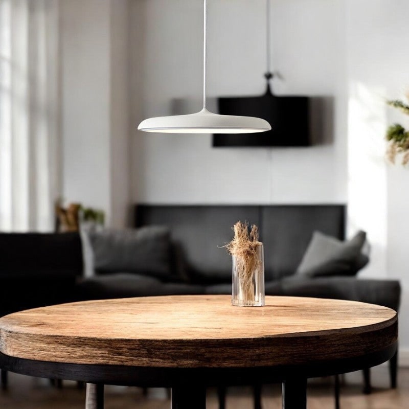 Bathroom Pendant Light Fixtures with Modern Minimalist Saucer Shade and Integrated LED - Image 7