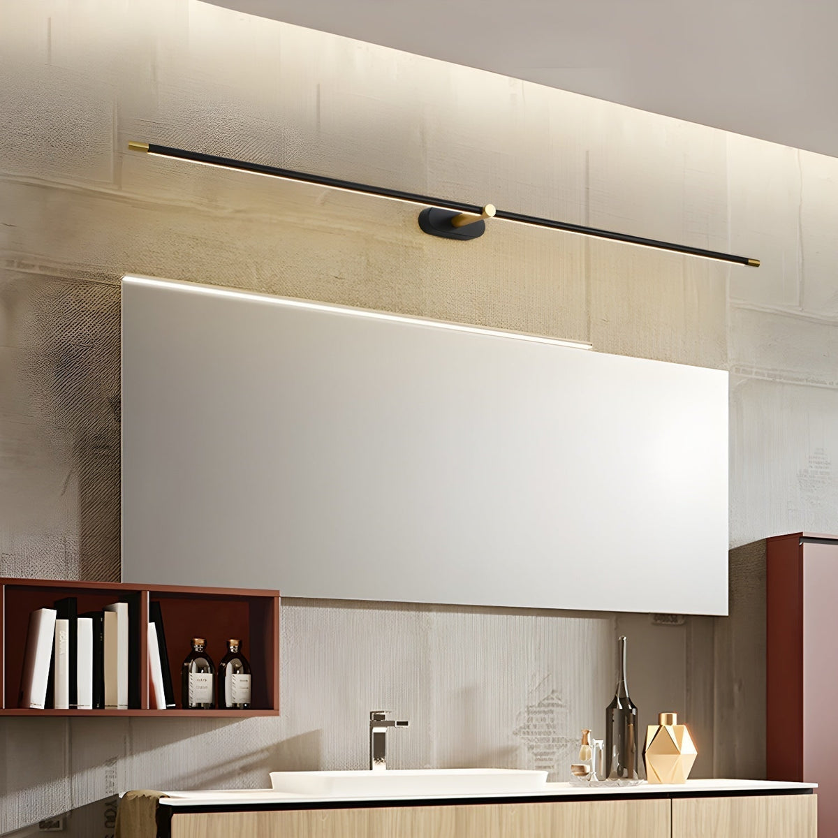 Bathroom Vanity Light Fixtures with Linear LED Mirror Lighting and Modern Slim Design - Image 2
