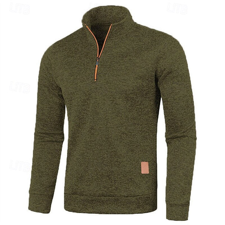 Men's Quarter Zip Textured Jumper