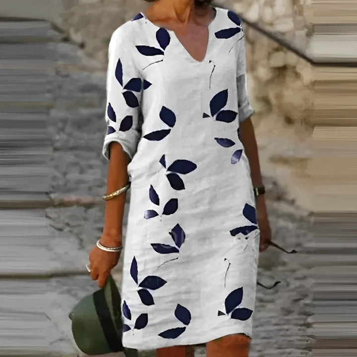 Women's Summer Dress with a Leaf Motif