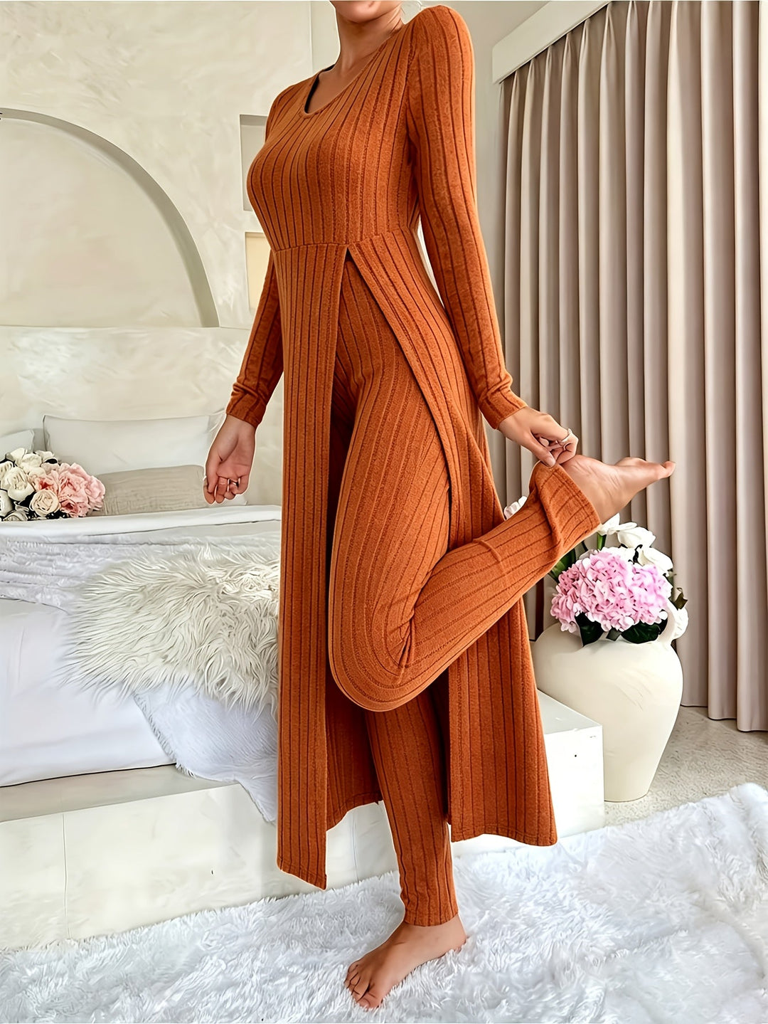 Women's Ribbed Loungewear Set