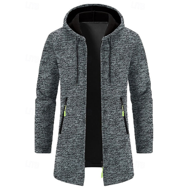 Cappotto lungo con cappuccio da uomo