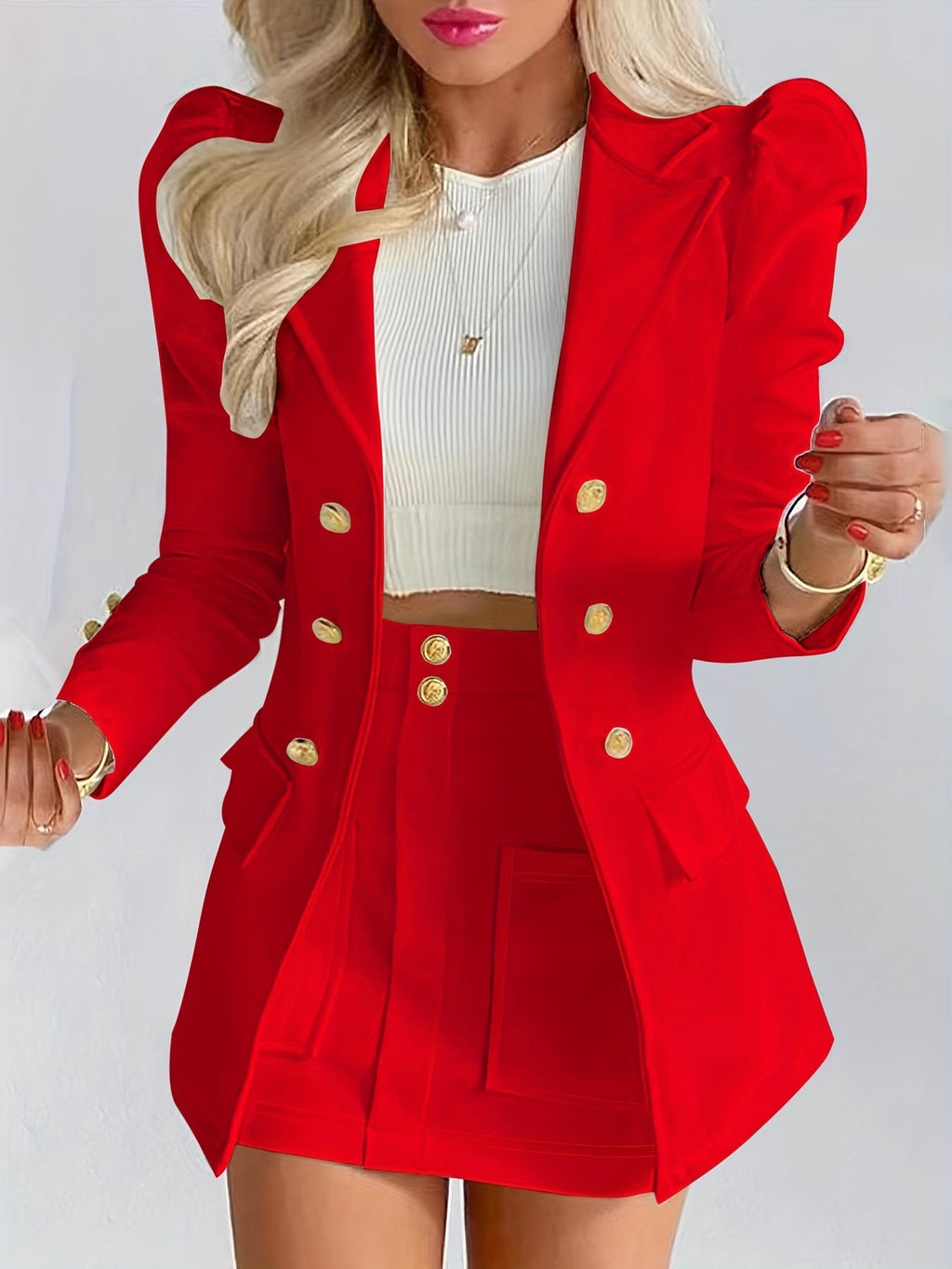 Costume deux-pièces ajusté pour femme