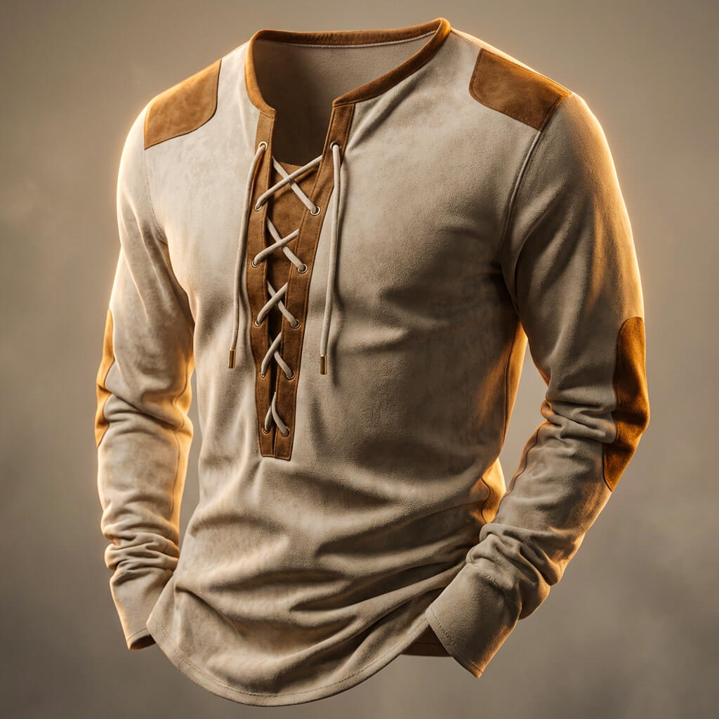 Men's Suede Touch Henley Shirt