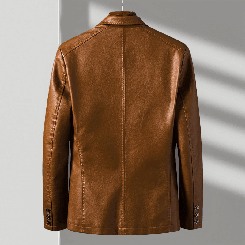 Men's Leather Blazer with Tailored Fit