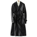 Women's Leather Double Breasted Trench Coat