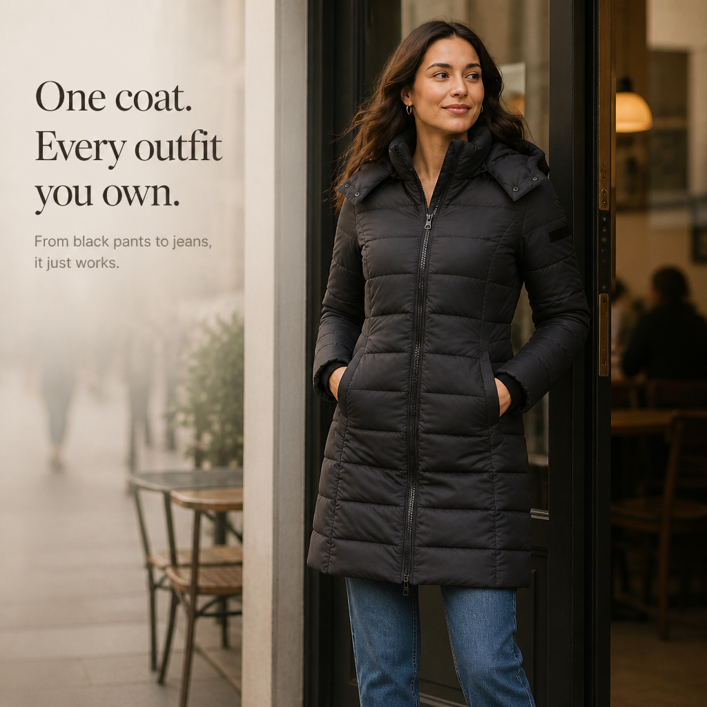 Women's Mid-Length Hooded Puffer Jacket