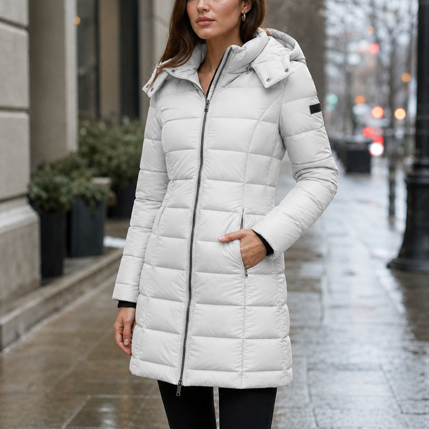 Women's Mid-Length Hooded Puffer Jacket