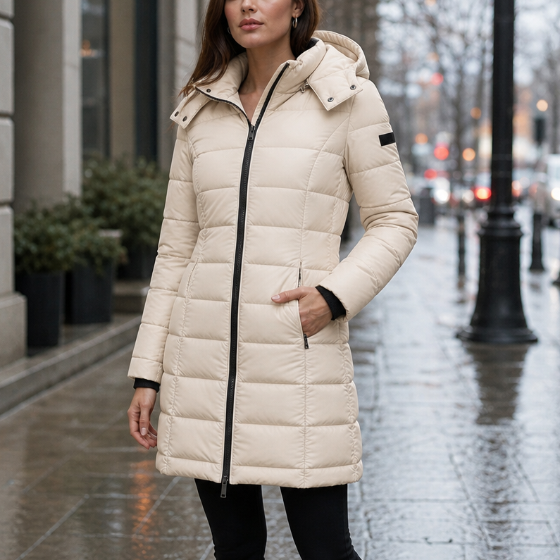 Women's Mid-Length Hooded Puffer Jacket