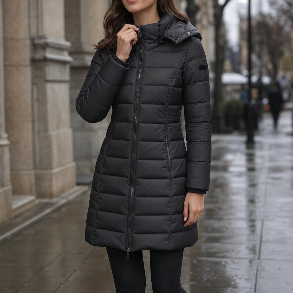 Women's Mid-Length Hooded Puffer Jacket