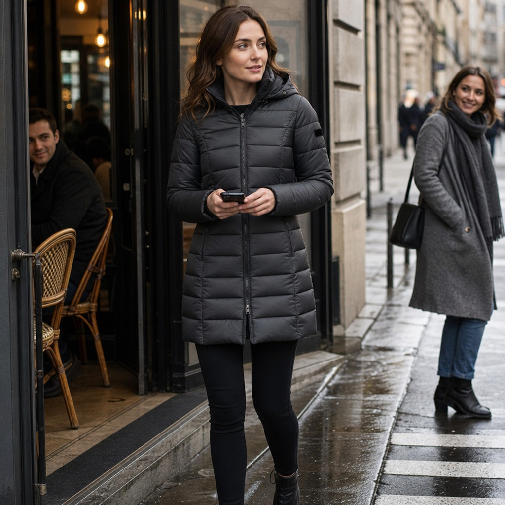 Women's Mid-Length Hooded Puffer Jacket