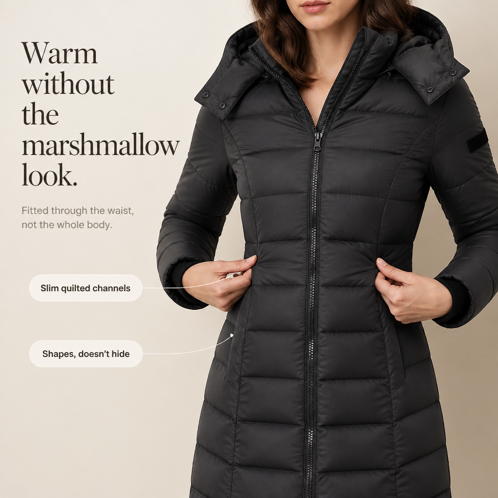 Women's Mid-Length Hooded Puffer Jacket
