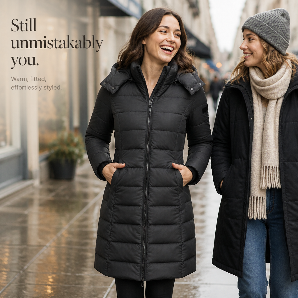 Women's Mid-Length Hooded Puffer Jacket