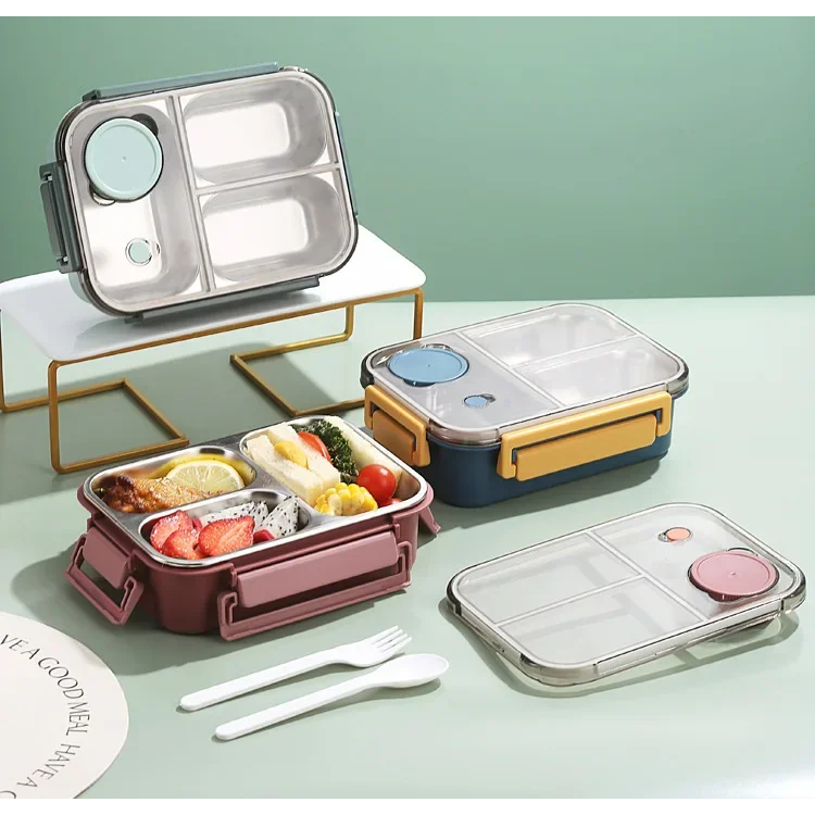 Bento Lunch Box with Stainless Steel Compartments and Leak-Proof Snap Latch Lid - Image 11