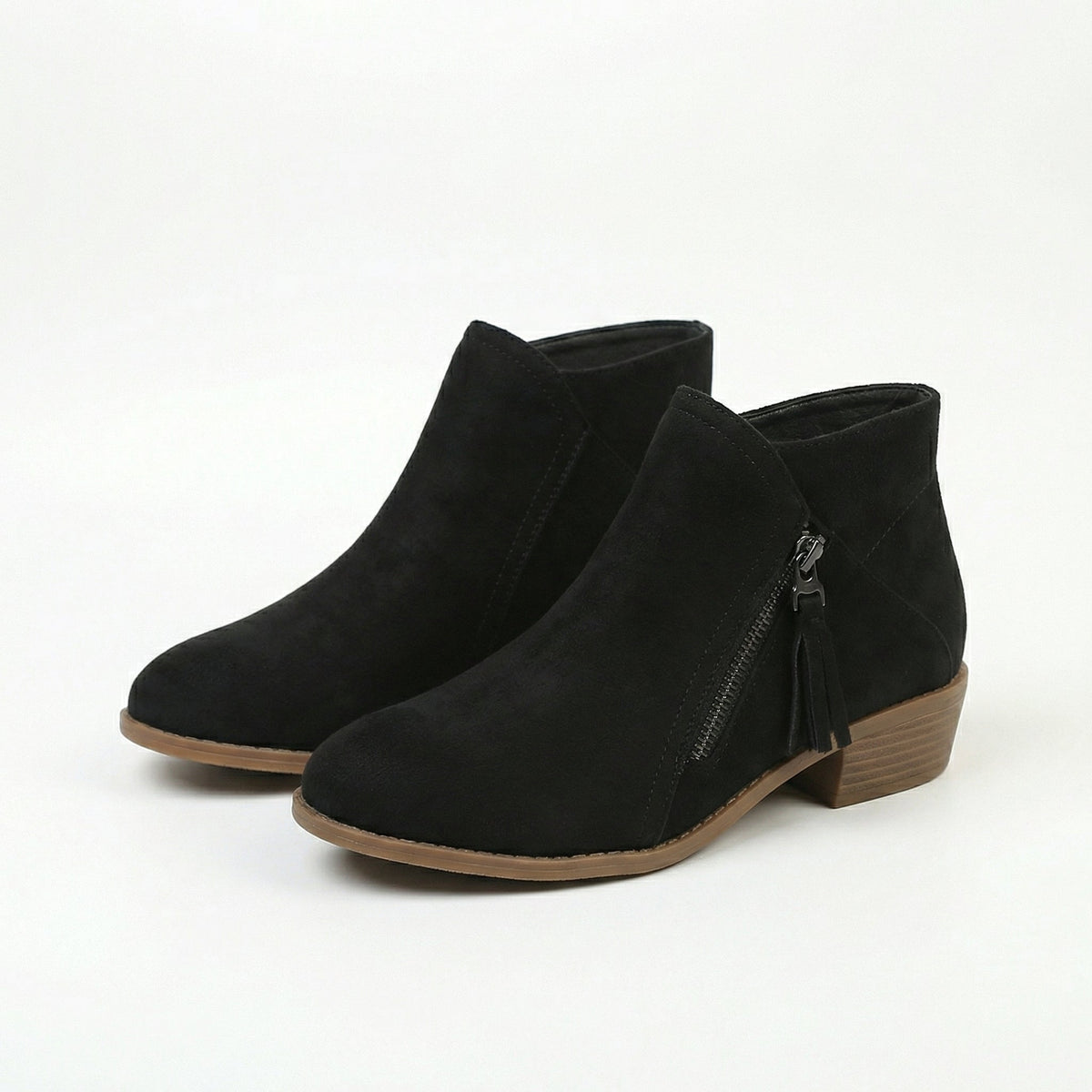 Bottines pour femme à fermeture éclair et pampilles