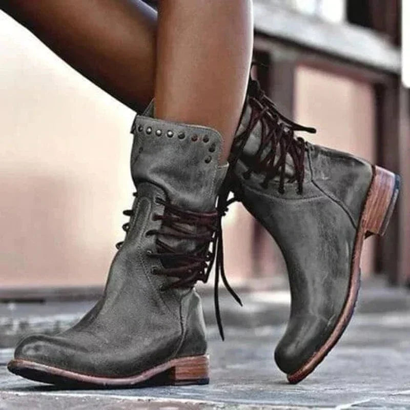 Women's Lace-Up Western Ankle Boots