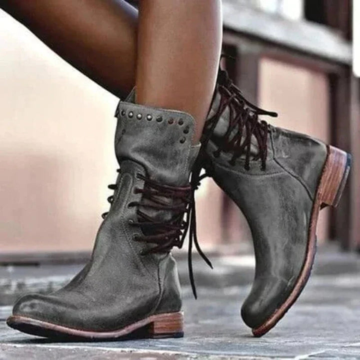 Women's Lace-Up Western Ankle Boots